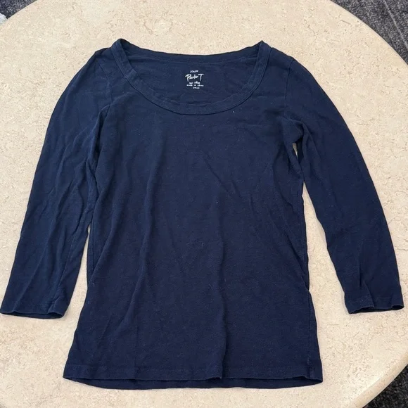 J. Crew navy blue 3/4 length Sleeve Tee - Picture 1 of 3